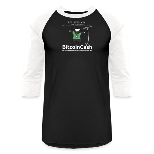 Bitcoin Cash RFC 1925 (7a) Green logo - Unisex Baseball T-Shirt