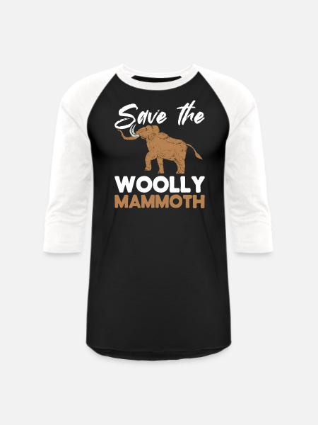 Mammoth Funny Prehistoric Animal - Unisex Baseball T-Shirt - black/white