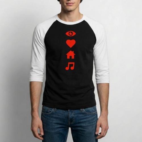 I Love House Music red - Unisex Baseball T-Shirt