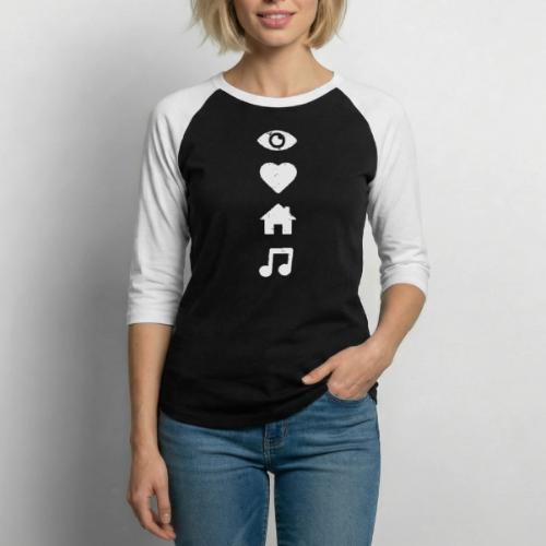 I Love House Music white - Unisex Baseball T-Shirt