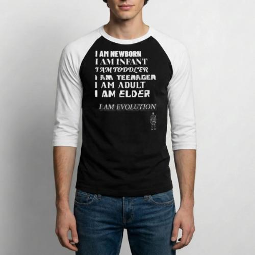 I Am Evolution - Unisex Baseball T-Shirt