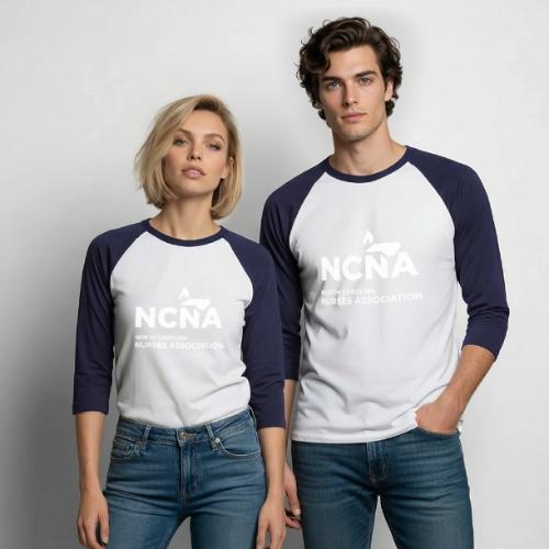 NCNA Logo white lg - Unisex Baseball T-Shirt