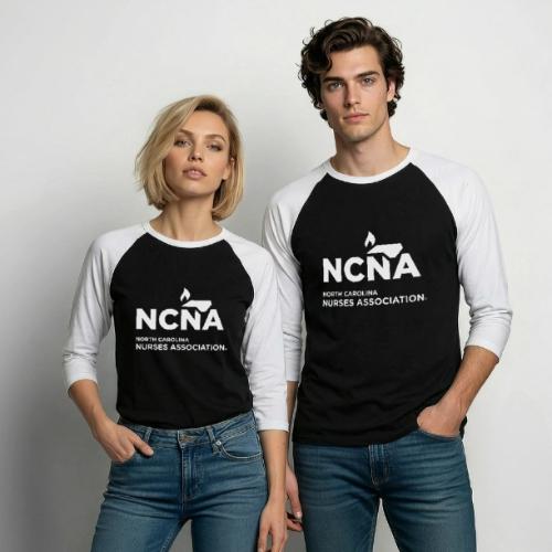 NCNA Logo white lg - Unisex Baseball T-Shirt