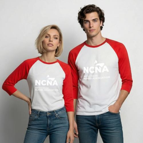 NCNA Logo white lg - Unisex Baseball T-Shirt
