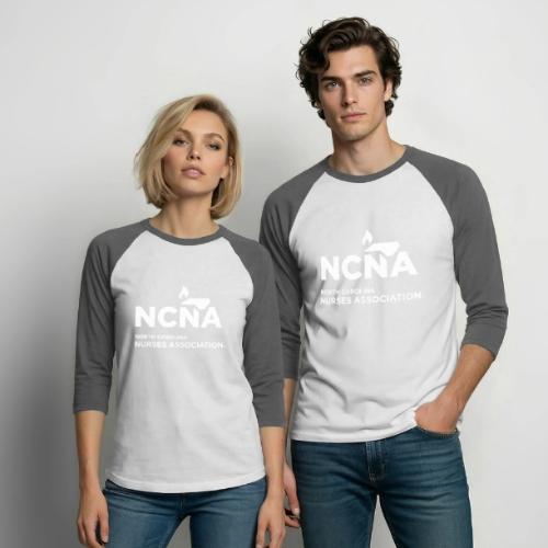 NCNA Logo white lg - Unisex Baseball T-Shirt