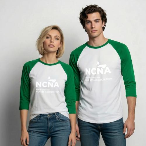 NCNA Logo white lg - Unisex Baseball T-Shirt