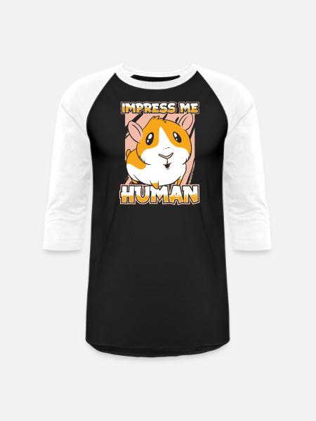 Guinea Pig Cavy - Unisex Baseball T-Shirt - black/white