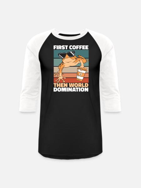 Poison Frog Coffee Sunglasses - Unisex Baseball T-Shirt - black/white