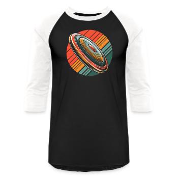 Disc Golf Frisbee Golf - Unisex Baseball T-Shirt - black/white - Front - AI Model Female 172 light (172cm) & AI Model Male 178 light (178cm)