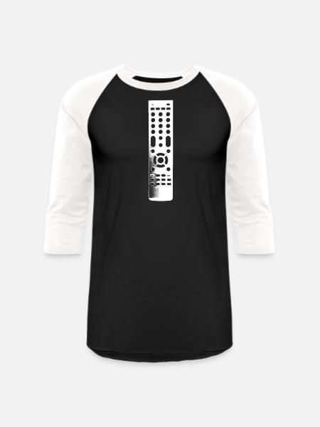 Remote Control Clear - Unisex Baseball T-Shirt - black/white
