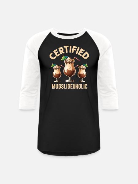 Mudslide Cocktail - Unisex Baseball T-Shirt - black/white