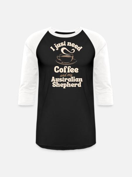 Coffee Australian-shepherd lover - Unisex Baseball T-Shirt - black/white