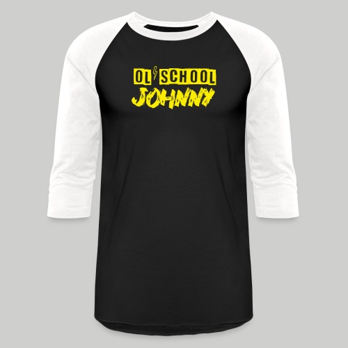 Ol' School Johnny Logo in Yellow - Unisex Baseball T-Shirt