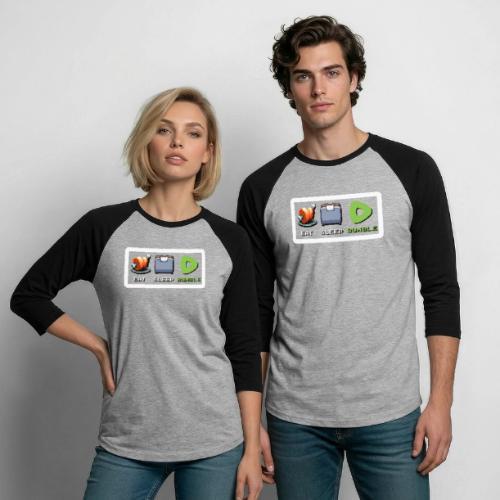 Eat Sleep Rumble merch - Unisex Baseball T-Shirt