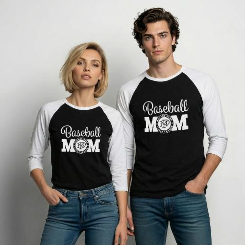 MPLL Baseball Mom Graphic White - Unisex Baseball T-Shirt