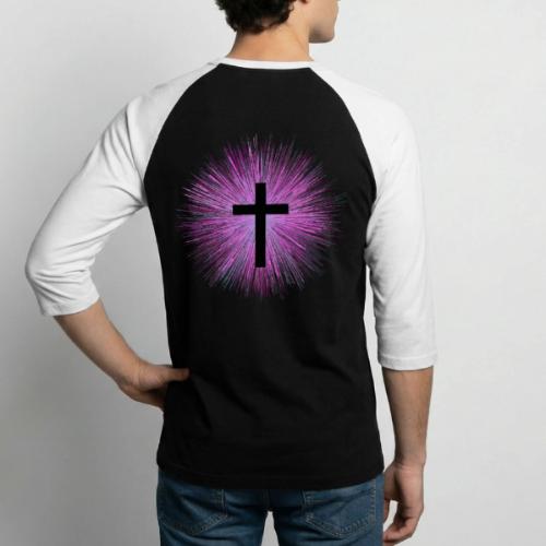 pink cross - Unisex Baseball T-Shirt