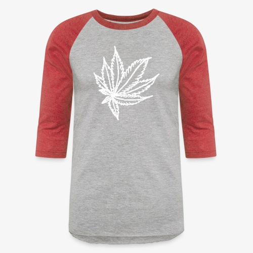 white leaf w/myceliaX.com logo - Unisex Baseball T-Shirt