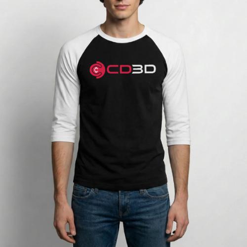 CD3D White Front/CinemaDraft Logo Back - Unisex Baseball T-Shirt