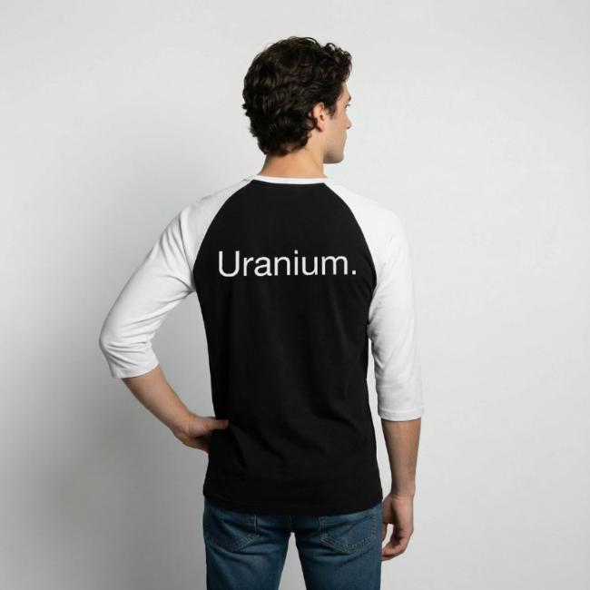 Uranium. Double-sided design. White text.