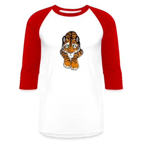 STUCK Tiger Orange (double-sided) - Unisex Baseball T-Shirt