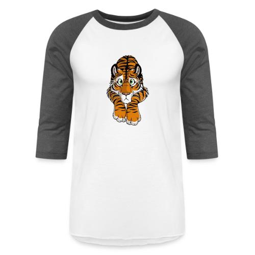 STUCK Tiger Orange (double-sided) - Unisex Baseball T-Shirt