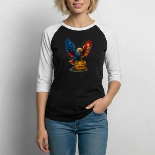 Veterans Press & Bald Eagle Flag 2 Print Set - Unisex Baseball T-Shirt