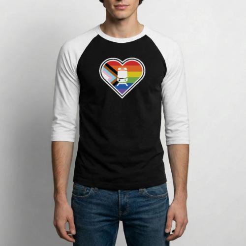 Small Pride Streetcar Heart - Unisex Baseball T-Shirt