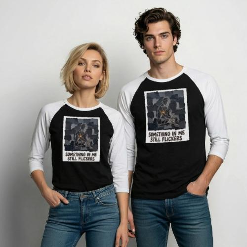 Recovery Mantra Something in me still flickers - Unisex Baseball T-Shirt