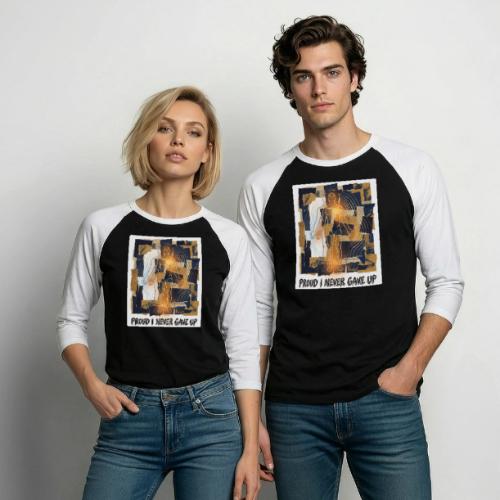 Recovery Mantra Proud I never gave up. - Unisex Baseball T-Shirt