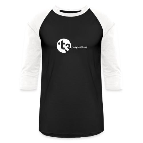 Play With Us (White Logo) - Unisex Baseball T-Shirt