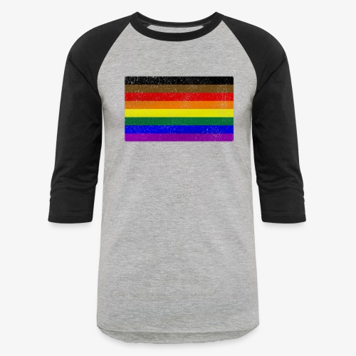 Distressed Philly LGBTQ Gay Pride Flag - Unisex Baseball T-Shirt