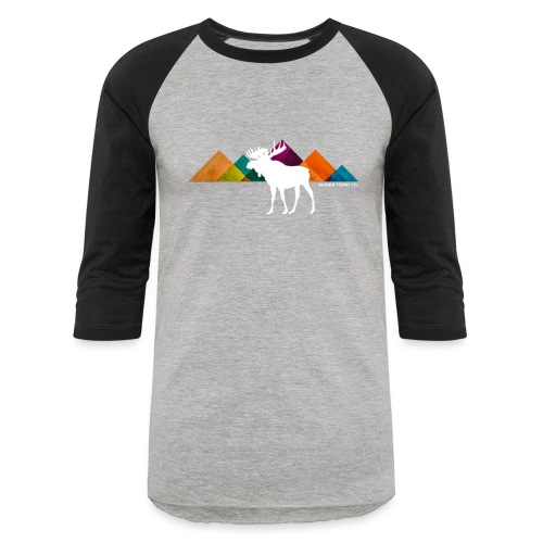 Moose and Mountains Design - Unisex Baseball T-Shirt