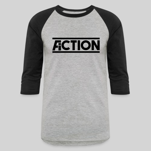 Action Fiction Logo (Black) - Unisex Baseball T-Shirt