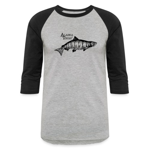 Alaska Tough Black Salmom - Unisex Baseball T-Shirt