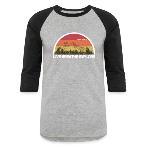 Explore Mountain Design - Unisex Baseball T-Shirt