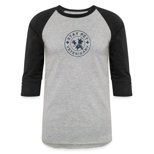 Stay Pet Vet Blue Worn Logo - Unisex Baseball T-Shirt