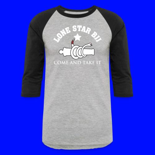 Lone Star BJJ - Come and Take It - White and Red - Unisex Baseball T-Shirt