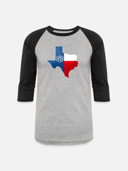 Texas Atheist - Unisex Baseball T-Shirt - heather gray/black
