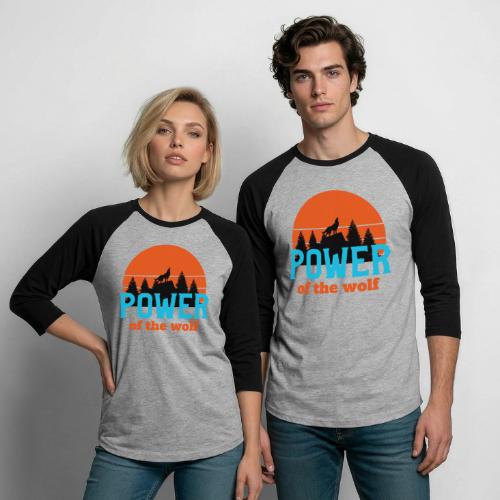 Power Of The Wolf - Unisex Baseball T-Shirt