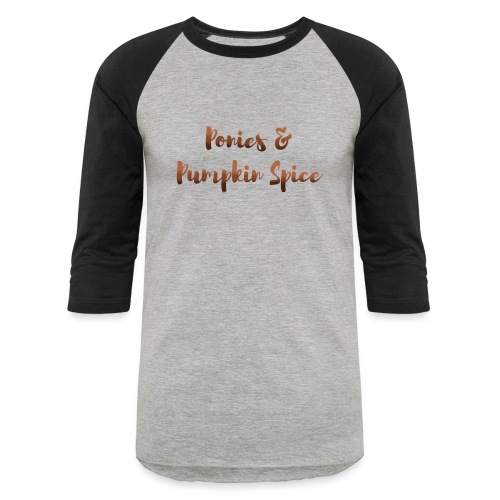 Ponies & Pumpkin Spice Copper - Unisex Baseball T-Shirt