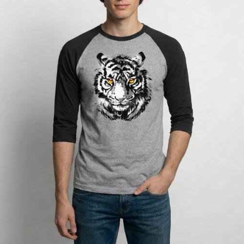 Tiger Head - Tiger Artwork - Wildlife Big Cats - Unisex Baseball T-Shirt