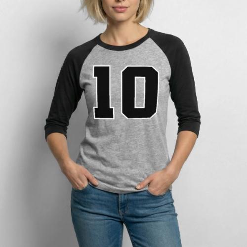 Varsity Number 10 Athletic Design - Unisex Baseball T-Shirt