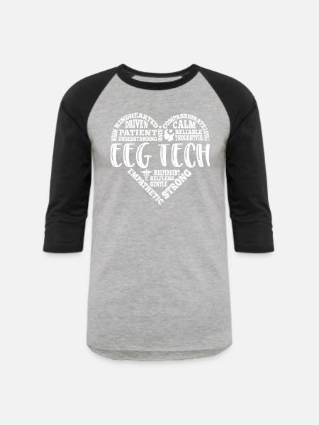 EEG Tech, electroencephalograph - Unisex Baseball T-Shirt - heather gray/black