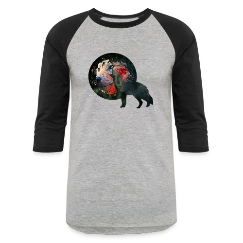 The Wolf, The Woman, The Moon - Unisex Baseball T-Shirt