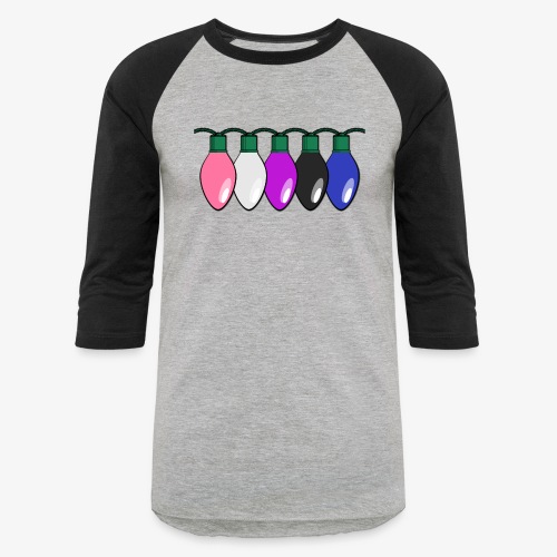 Genderfluid Pride Christmas Lights - Unisex Baseball T-Shirt