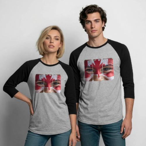 Proudly Canadian - Unisex Baseball T-Shirt