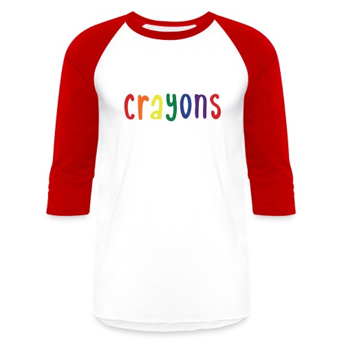 Crayons dark - Unisex Baseball T-Shirt