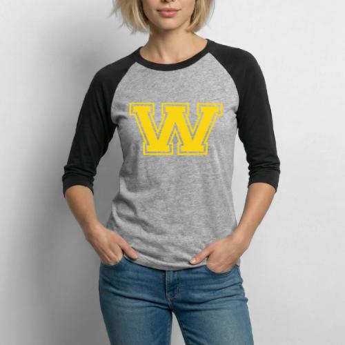 Letter W – Capital Athletic Alphabet Monogram - Unisex Baseball T-Shirt