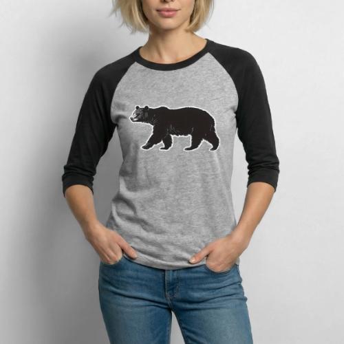 Midnight Black Bear - Unisex Baseball T-Shirt
