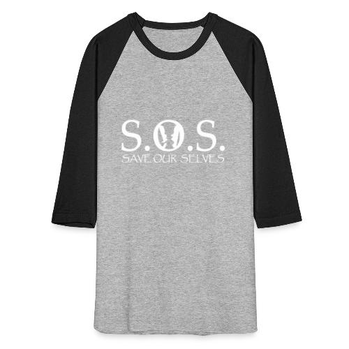 SOS WHITE4 - Unisex Baseball T-Shirt